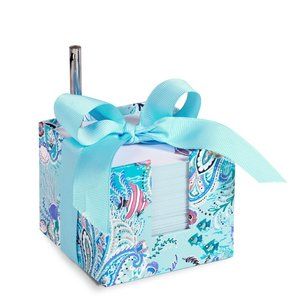 Vera Bradley Note Cube With Pen - Paisley Wave
